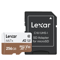 Карта памяти Lexar microSDXC 256Gb A2 V30 UHS-I U3 + SD Adapter